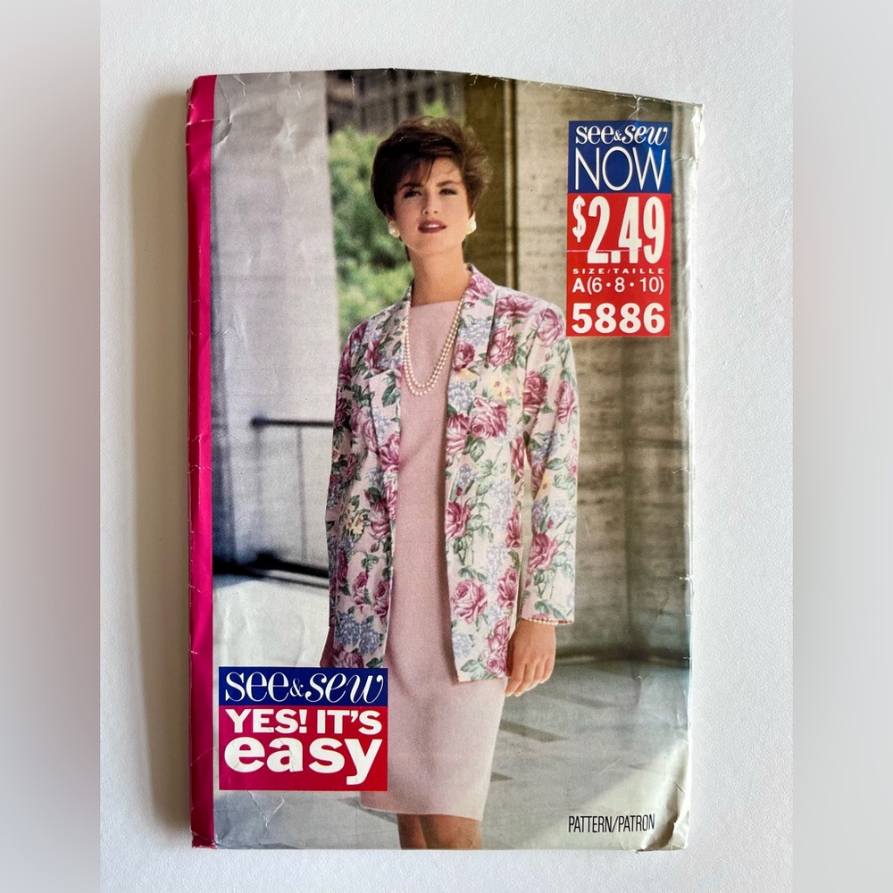 See & Sew Butterick Misses Petite Jacket & Dress Pattern 5886 - Sizes 6,8,10